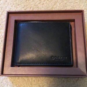 Black Small billfold ID Coach Wallet